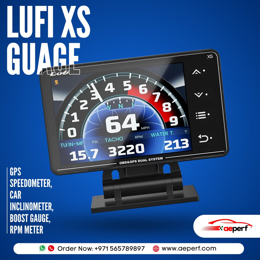 HPS Lufi Xs Obd2 Gauge Display, GPS Speedometer,car inclinometer, Boost  Gauge, RPM Meter, Heads up Display for Car,Multifunction Digital Gauge  Cluster